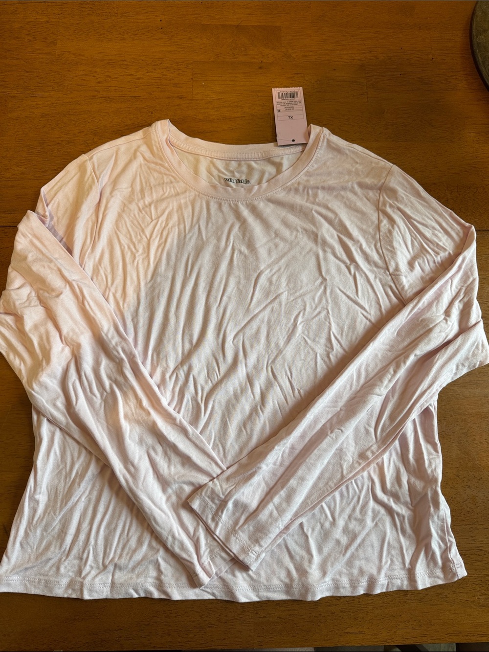wild fable Light Pink Long-Sleeve Crewneck Top